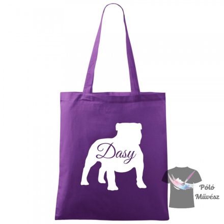 English Bulldog Shopping bag with custom name