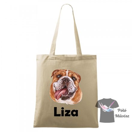 English Bulldog Shopping bag with custom name