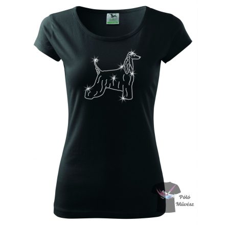 Afghan Hound Rhinestone T-shirt - Afghan Hound Crystal Shirt