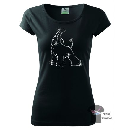 Afghan Hound Rhinestone T-shirt - Afghan Hound Crystal Shirt