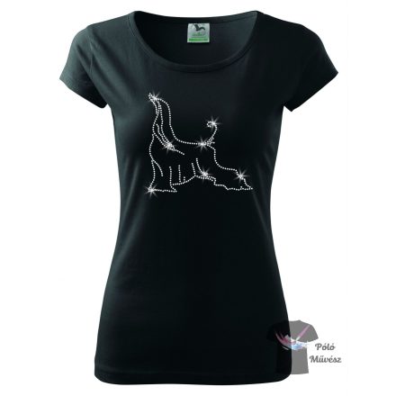 Afghan Hound Rhinestone T-shirt - Afghan Hound Crystal Shirt