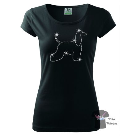 Afghan Hound Rhinestone T-shirt - Afghan Hound Crystal Shirt