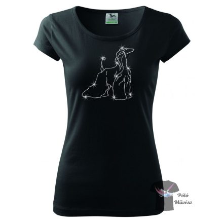 Afghan Hound Rhinestone T-shirt - Afghan Hound Crystal Shirt