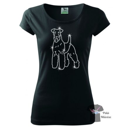 Airedale Terrier Rhinestone T-shirt - Airedale Terrier Crystal Shirt