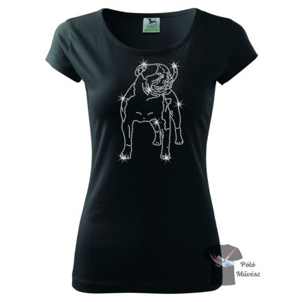 American Bulldog Rhinestone T-shirt - American Bulldog Crystal Shirt