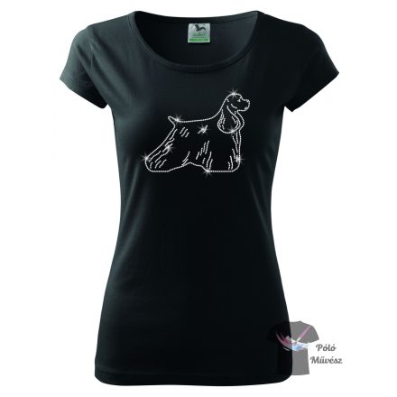 American Cocker Spaniel Rhinestone T-shirt - American Cocker Spaniel Crystal Shirt