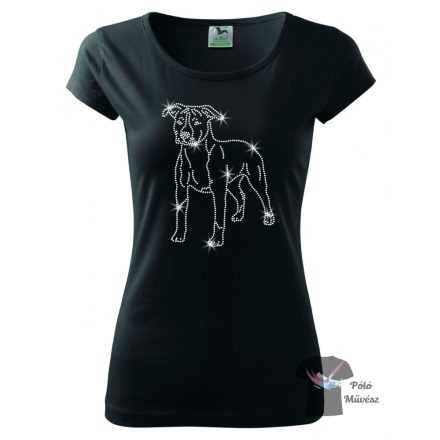 American Staffordshire Terrier Rhinestone T-shirt - Amstaff Crystal Shirt