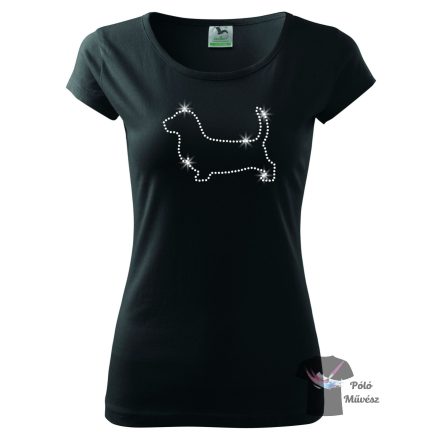 Basset Hound Rhinestone T-shirt - Basset Hound Crystal Shirt