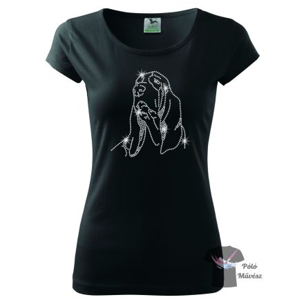 Basset Hound Rhinestone T-shirt - Basset Hound Crystal Shirt