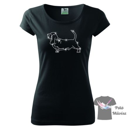 Basset Hound Rhinestone T-shirt - Basset Hound Crystal Shirt