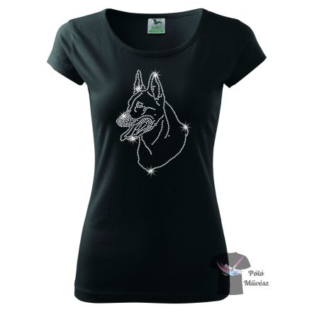 Belgian Shepherd Rhinestone T-shirt - Malinois Crystal Shirt