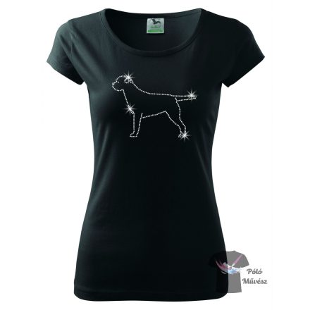 Border Terrier Rhinestone T-shirt - Border Terrier Crystal Shirt