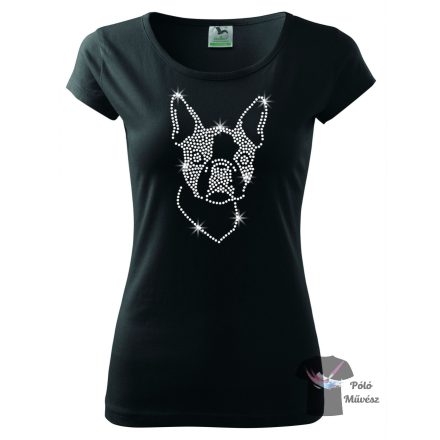 Boston Terrier Rhinestone T-shirt - Boston Terrier Crystal Shirt