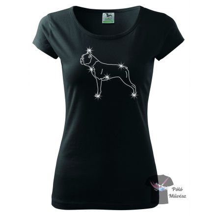 Boston Terrier Rhinestone T-shirt - Boston Terrier Crystal Shirt