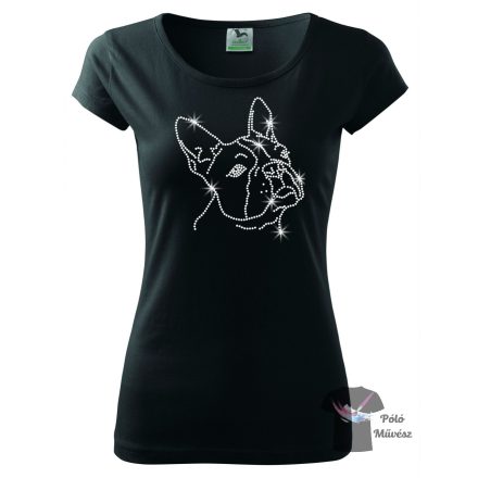 Boston Terrier Rhinestone T-shirt - Boston Terrier Crystal Shirt