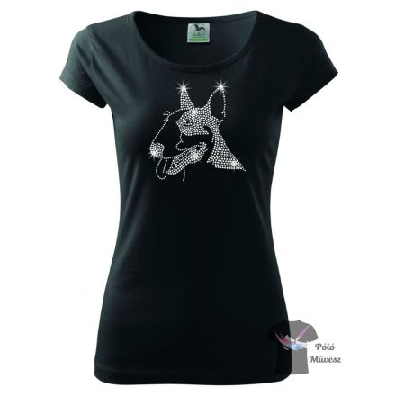 Bull Terrier Rhinestone T-shirt - BullTerrier Crystal Shirt