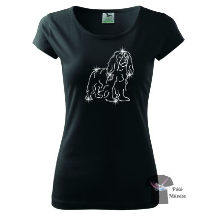 Cavalier King Charles Spaniel Rhinestone T-shirt - Cavalier King Charles Spaniel Crystal Shirt