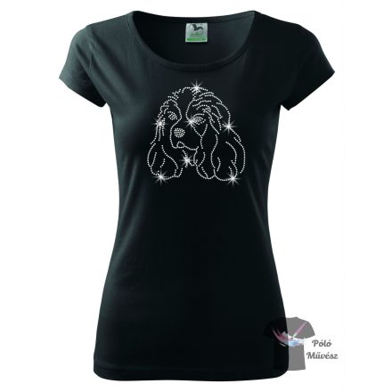 Cavalier King Charles Spaniel Rhinestone T-shirt - Cavalier King Charles Spaniel Crystal Shirt