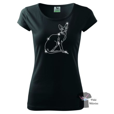 Cat rhinestoneT-shirt - Cat crystal shirt