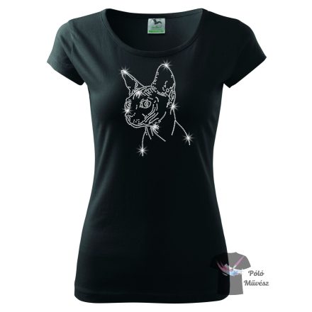 Cat rhinestoneT-shirt - Cat crystal shirt