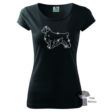 Clumber Spaniel Rhinestone T-shirt - Clumber Spaniel Crystal Shirt