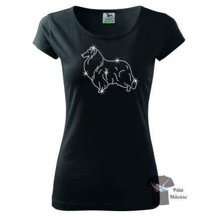 Collie Rhinestone T-shirt - Collie Crystal Shirt