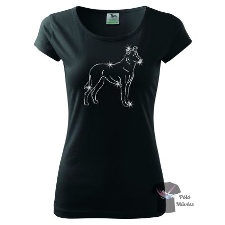 Collie Rhinestone T-shirt - Collie Crystal Shirt