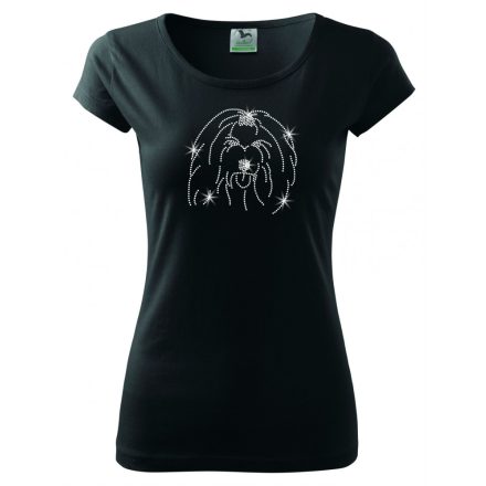 Coton de Tulear T-shirt with rhinestone