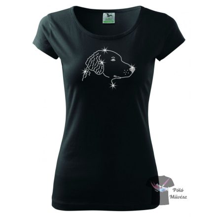 Curly Coated Retriever Rhinestone T-shirt - Curly Coated Retriever Crystal Shirt