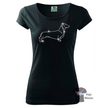 Dachshund Rhinestone T-shirt - Dachshund Crystal Shirt