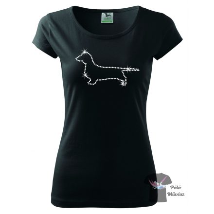 Dachshund Rhinestone T-shirt - Dachshund Crystal Shirt