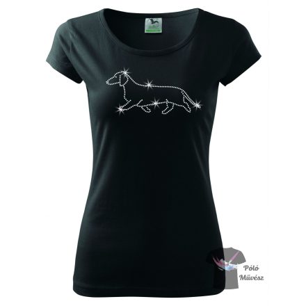 Dachshund Rhinestone T-shirt - Dachshund Crystal Shirt