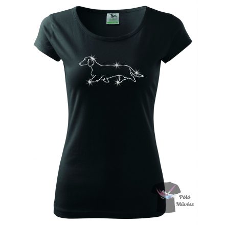 Dachshund Rhinestone T-shirt - Dachshund Crystal Shirt