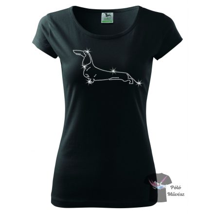 Dachshund Rhinestone T-shirt - Dachshund Crystal Shirt