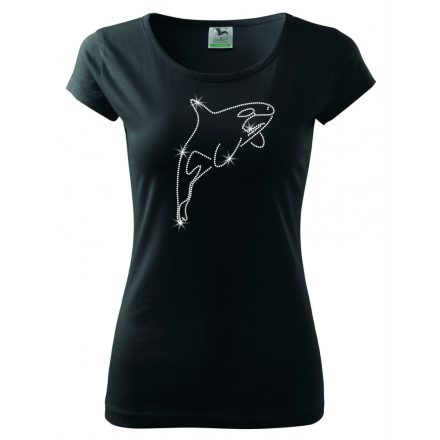 Killer whale T-shirt with rhinestone