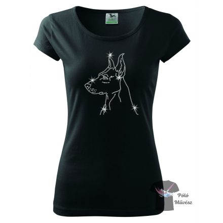 Doberman Rhinestone T-shirt - Doberman Crystal Shirt