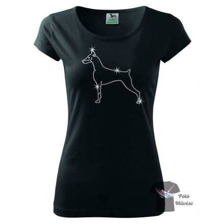 Doberman Rhinestone T-shirt - Doberman Crystal Shirt