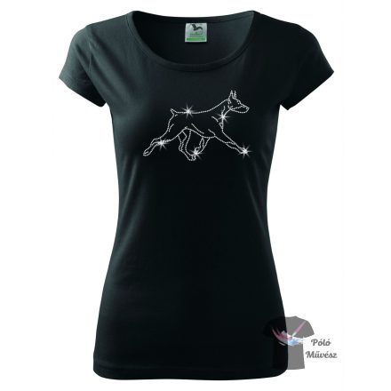 Doberman Rhinestone T-shirt - Doberman Crystal Shirt