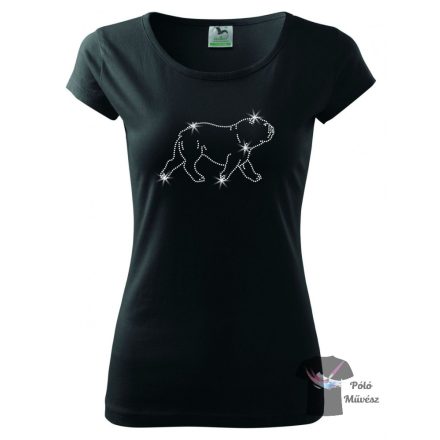 English Bulldog Rhinestone T-shirt - Bulldog Crystal Shirt