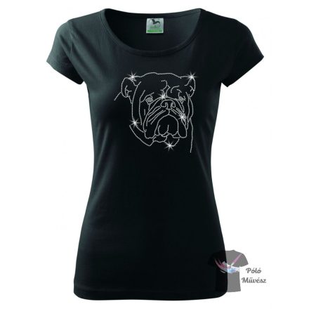 English Bulldog Rhinestone T-shirt - Bulldog Crystal Shirt