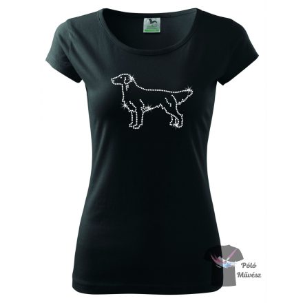 Flat Coated Retriever Rhinestone T-shirt - Flat Coated Retriever Crystal Shirt