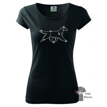 Flat Coated Retriever Rhinestone T-shirt - Flat Coated Retriever Crystal Shirt