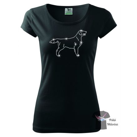 Flat Coated Retriever Rhinestone T-shirt - Flat Coated Retriever Crystal Shirt