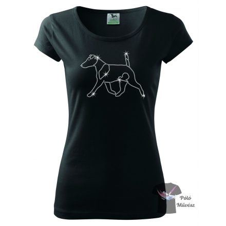 Fox Terrier Rhinestone T-shirt - Fox Terrier Crystal Shirt