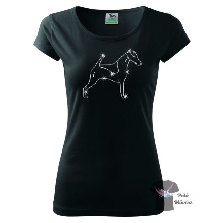 Fox Terrier Rhinestone T-shirt - Fox Terrier Crystal Shirt