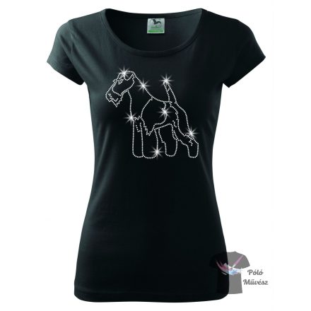 Fox Terrier Rhinestone T-shirt - Fox Terrier Crystal Shirt