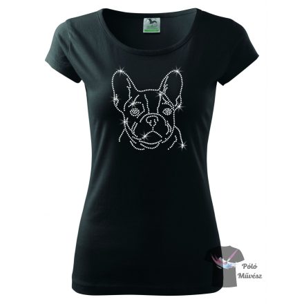 French Bulldog Rhinestone T-shirt - Frenchie Crystal Shirt