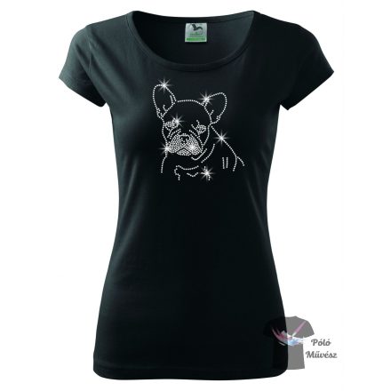 French Bulldog Rhinestone T-shirt - Frenchie Crystal Shirt