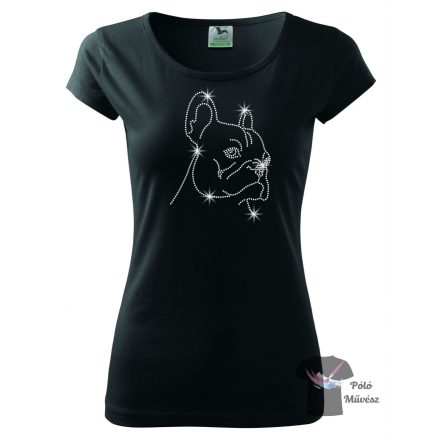 French Bulldog Rhinestone T-shirt - Frenchie Crystal Shirt