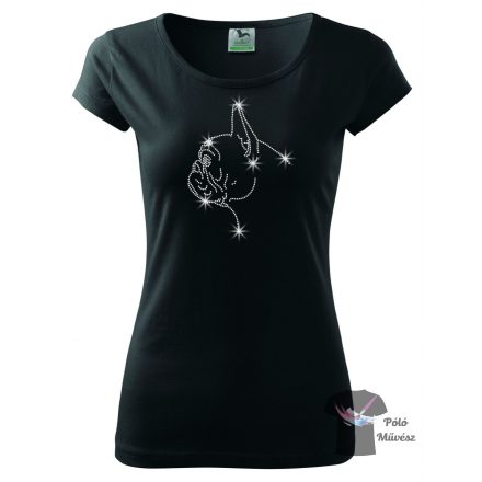 French Bulldog Rhinestone T-shirt - Frenchie Crystal Shirt